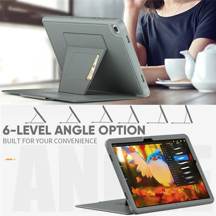 For Samsung Galaxy Tab A9+ SM-X210 / X216 / X218 Kickstand Case Card Slot Tablet Leather Cover