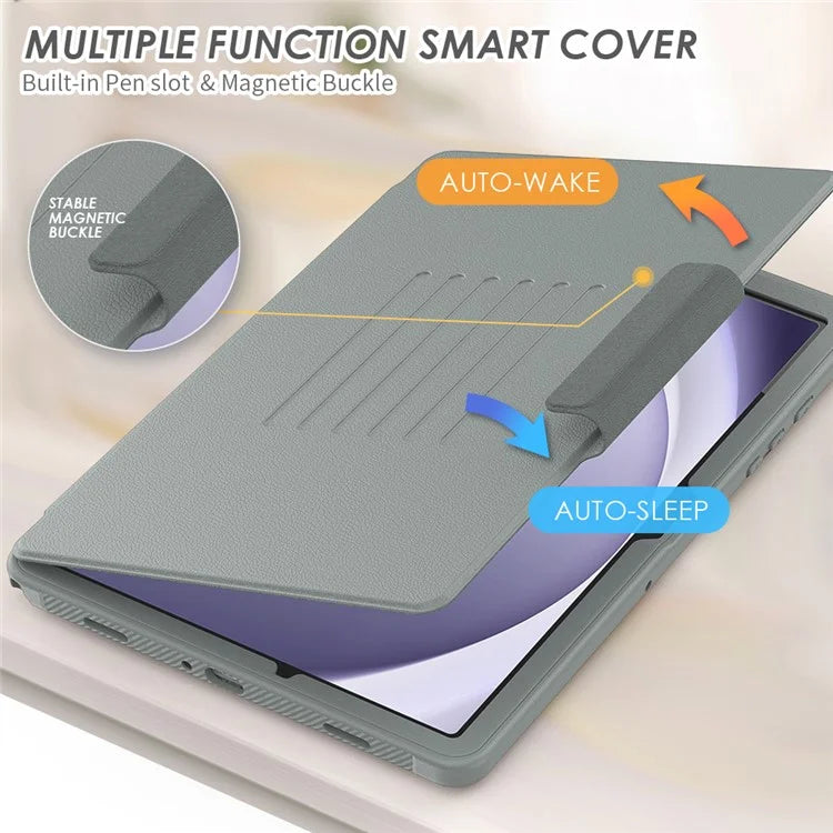 For Samsung Galaxy Tab A9+ SM-X210 / X216 / X218 Kickstand Case Card Slot Tablet Leather Cover