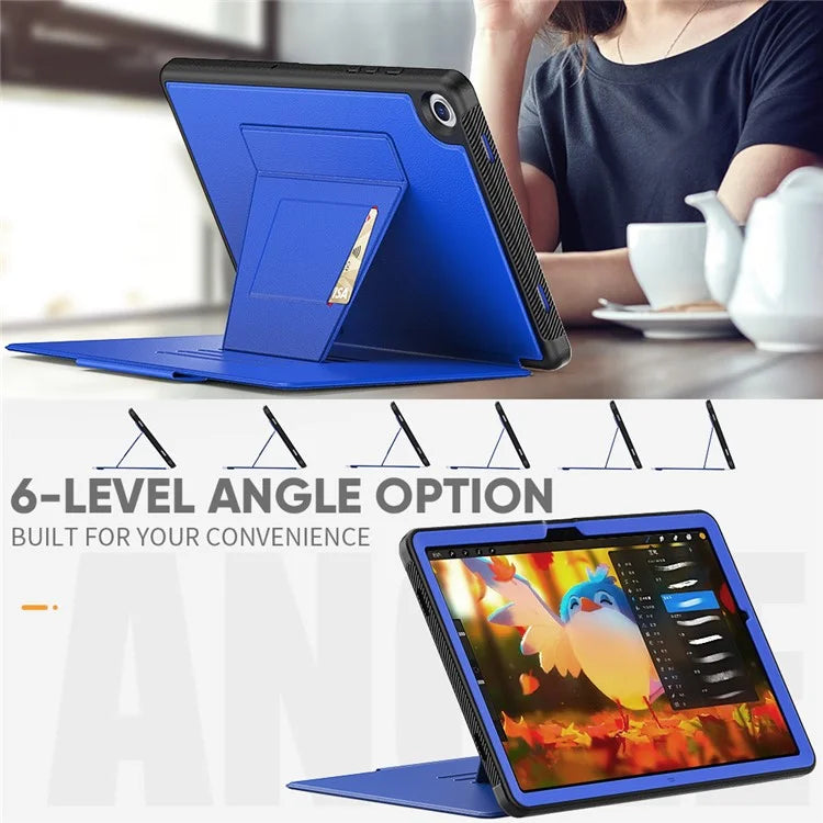 For Samsung Galaxy Tab A9+ SM-X210 / X216 / X218 Kickstand Case Card Slot Tablet Leather Cover