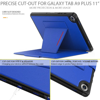 For Samsung Galaxy Tab A9+ SM-X210 / X216 / X218 Kickstand Case Card Slot Tablet Leather Cover