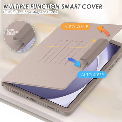For Samsung Galaxy Tab A9+ SM-X210 / X216 / X218 Kickstand Case Card Slot Tablet Leather Cover