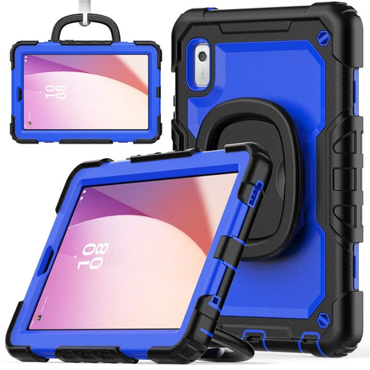 For Lenovo Tab M9 / Lenovo K9 TB310 Kickstand Case PC+Silicone Tablet Cover with Shoulder Strap+Dark Blue PC