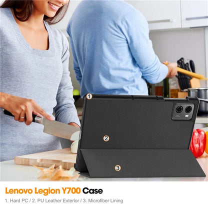 For Lenovo Legion Y700 (2023) Tri-fold Stand Leather Case Tablet Cover