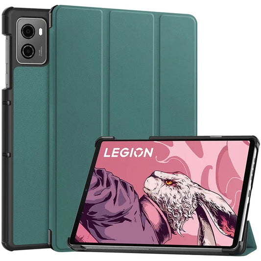 For Lenovo Legion Y700 (2023) Tri-fold Stand Leather Case Tablet Coverish Green