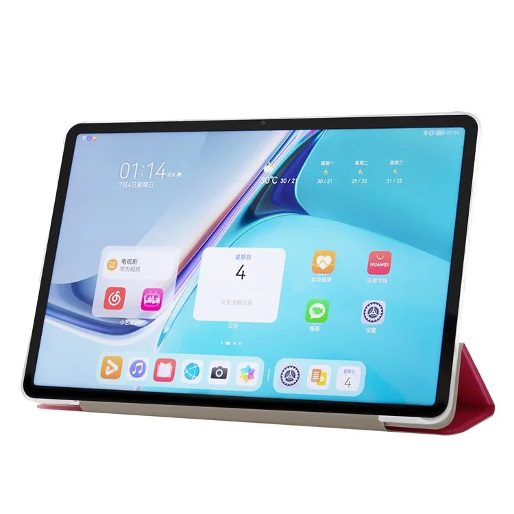 For Huawei MatePad Pro 11 (2024) Protective Case PU Leather+PC Tri-fold Stand Cover