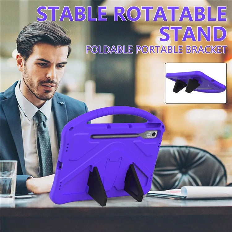 For Lenovo Tab P12 Protective Back Cover Handle Kickstand EVA Tablet Case