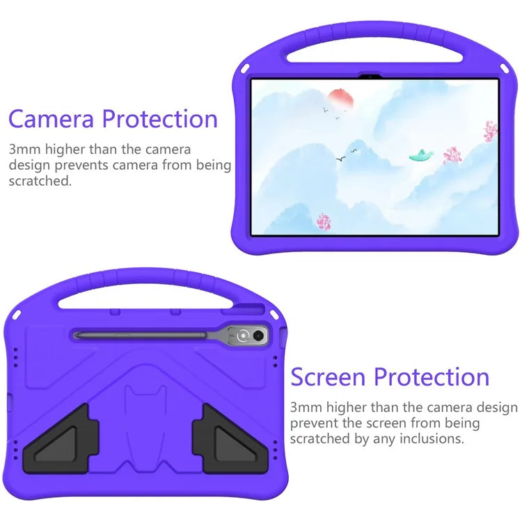 For Lenovo Tab P12 Protective Back Cover Handle Kickstand EVA Tablet Case