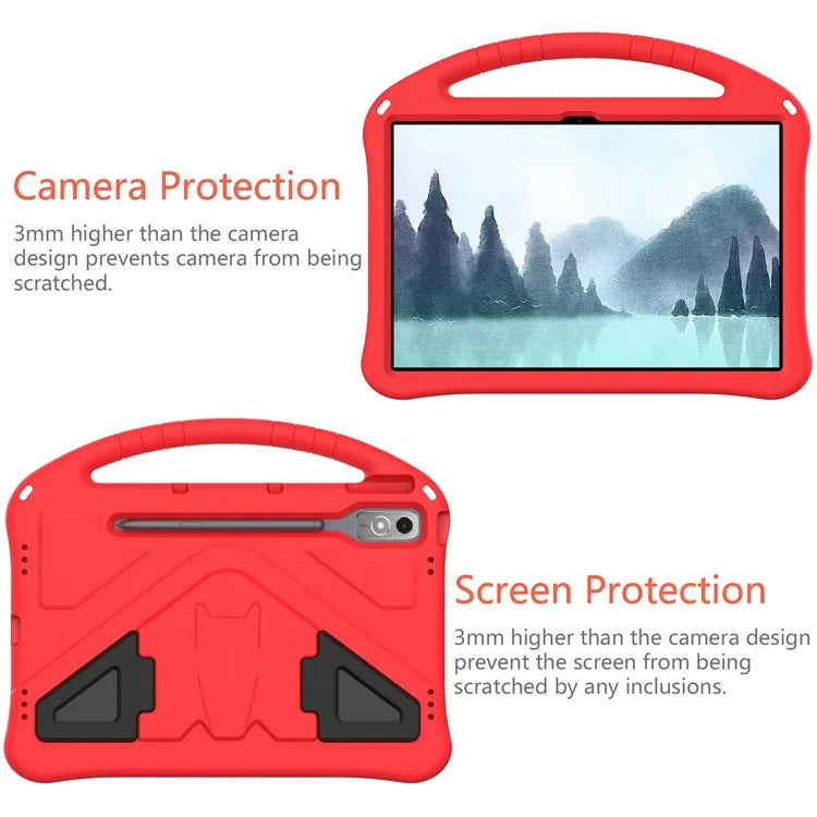 For Lenovo Tab P12 Protective Back Cover Handle Kickstand EVA Tablet Case