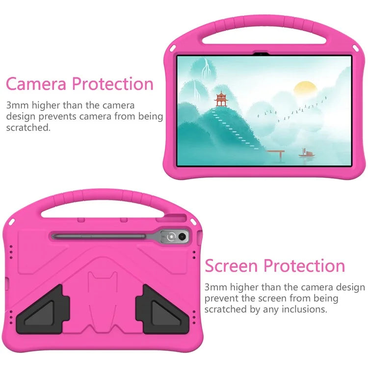 For Lenovo Tab P12 Protective Back Cover Handle Kickstand EVA Tablet Case