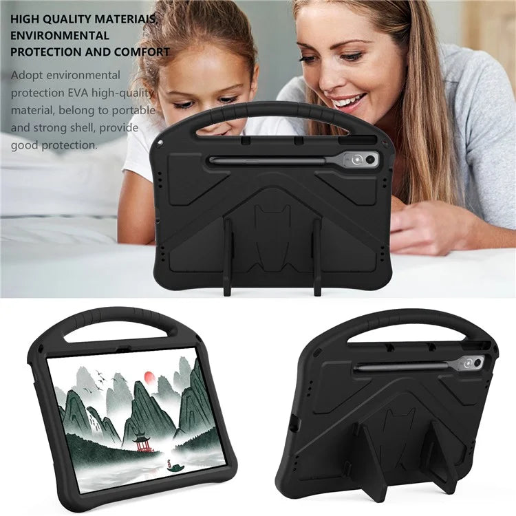 For Lenovo Tab P12 Protective Back Cover Handle Kickstand EVA Tablet Case
