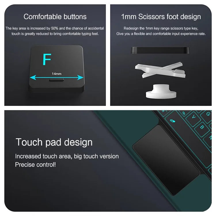 For Huawei MatePad Pro 11 (2024) Case with Keyboard Detachable Bluetooth Keyboard, Backlight
