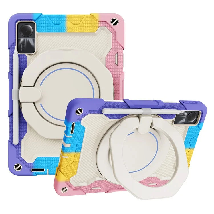 For Xiaomi Redmi Pad SE Tablet Case PC+Silicone Cover with Grip Kickstand