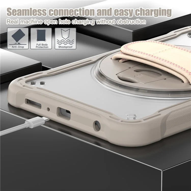For Samsung Galaxy Tab A9 Tablet Case 360 Degree Rotary Kickstand Hand Strap Cover