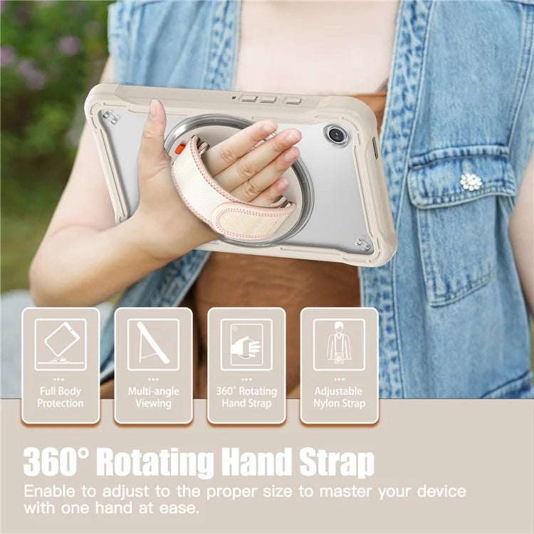 For Samsung Galaxy Tab A9 Tablet Case 360 Degree Rotary Kickstand Hand Strap Cover