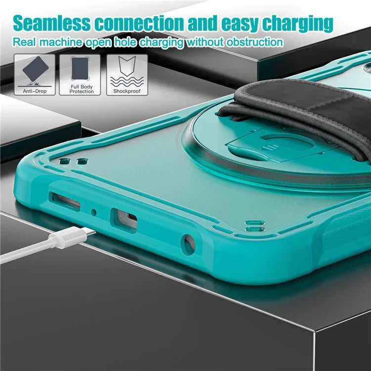 For Samsung Galaxy Tab A9 Tablet Case 360 Degree Rotary Kickstand Hand Strap Cover