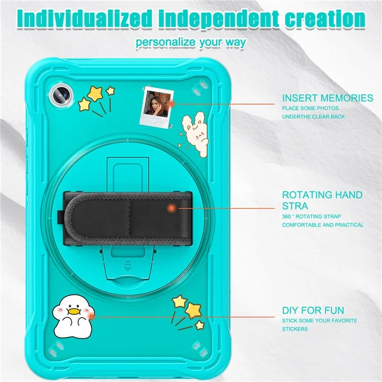 For Samsung Galaxy Tab A9 Tablet Case 360 Degree Rotary Kickstand Hand Strap Cover