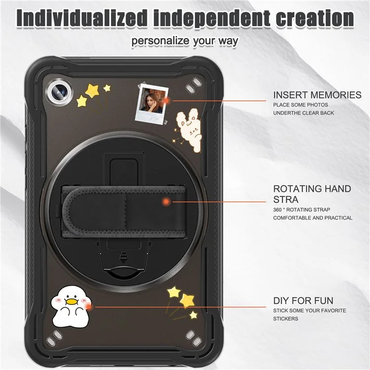 For Samsung Galaxy Tab A9 Tablet Case 360 Degree Rotary Kickstand Hand Strap Cover