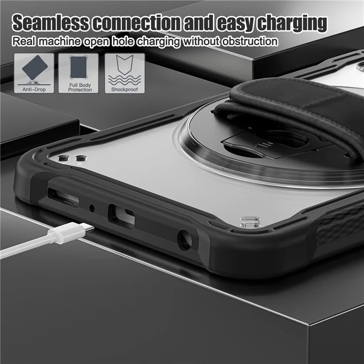 For Samsung Galaxy Tab A9 Tablet Case 360 Degree Rotary Kickstand Hand Strap Cover