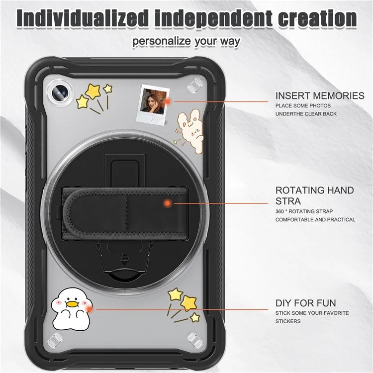 For Samsung Galaxy Tab A9 Tablet Case 360 Degree Rotary Kickstand Hand Strap Cover