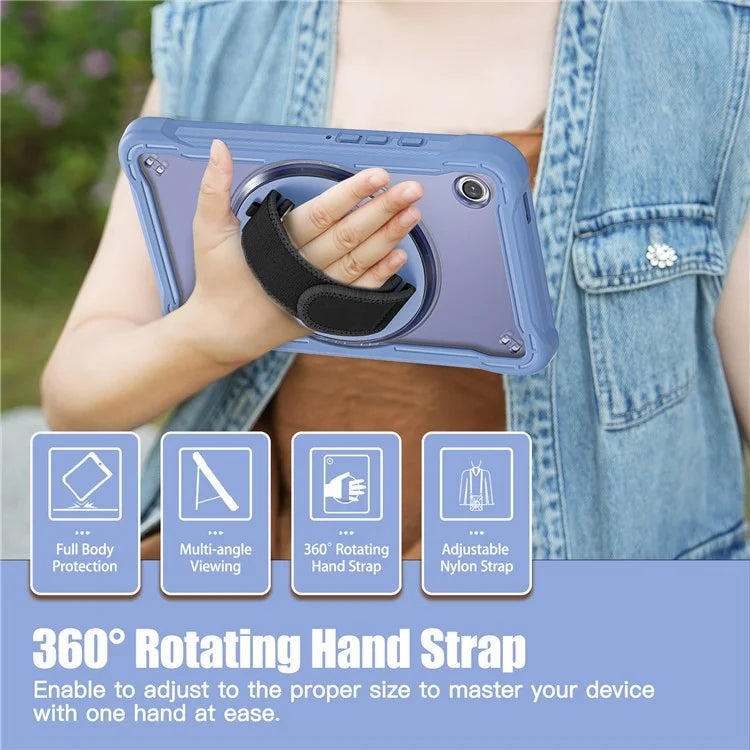 For Samsung Galaxy Tab A9 Tablet Case 360 Degree Rotary Kickstand Hand Strap Cover