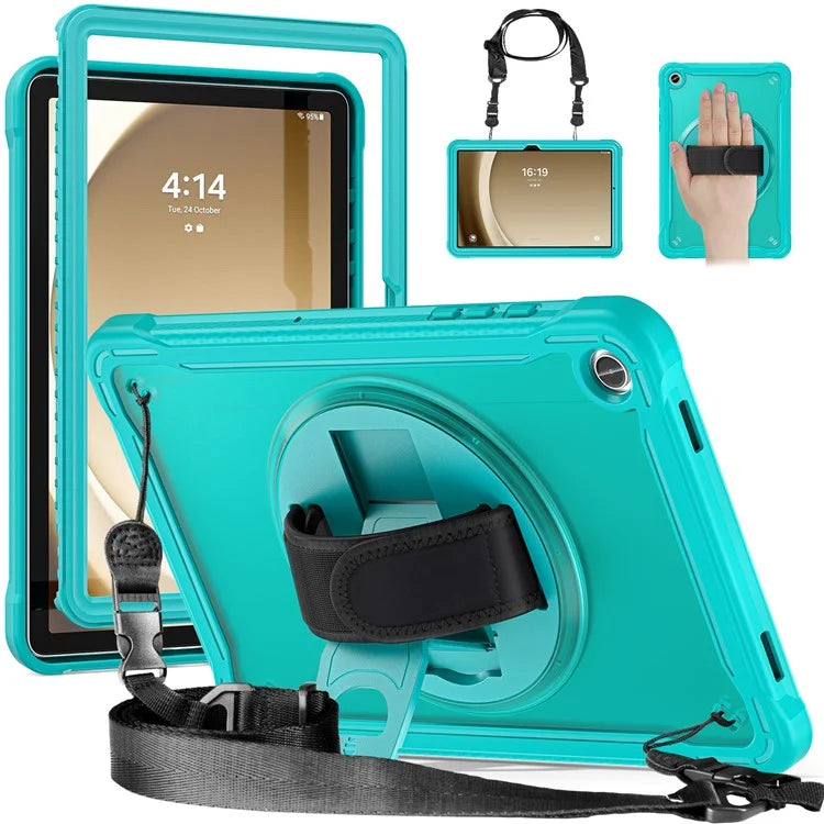 For Samsung Galaxy Tab A9+ Kickstand Tablet Case with Shoulder Strap Hand Strap