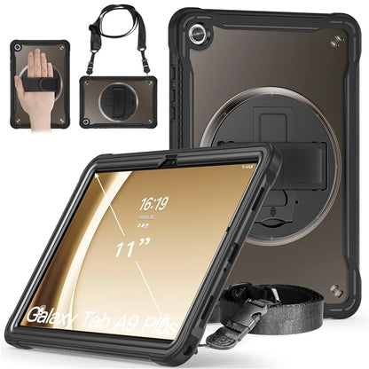 For Samsung Galaxy Tab A9+ Kickstand Tablet Case with Shoulder Strap Hand Strap