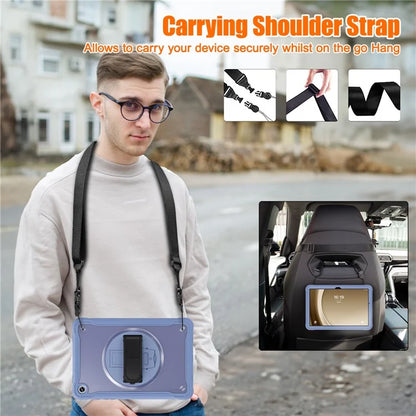 For Samsung Galaxy Tab A9+ Kickstand Tablet Case with Shoulder Strap Hand Strap