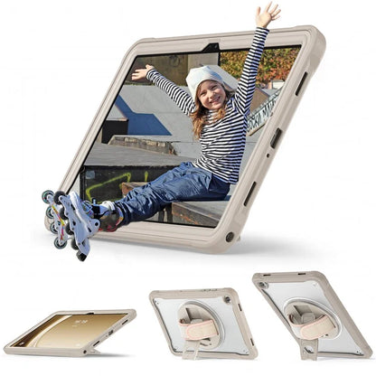 For Samsung Galaxy Tab A9+ Tablet Case PC+TPU Cover Rotary Kickstand Hand Strap