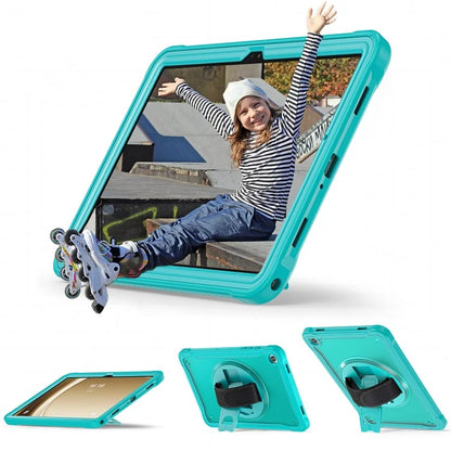 For Samsung Galaxy Tab A9+ Tablet Case PC+TPU Cover Rotary Kickstand Hand Strap