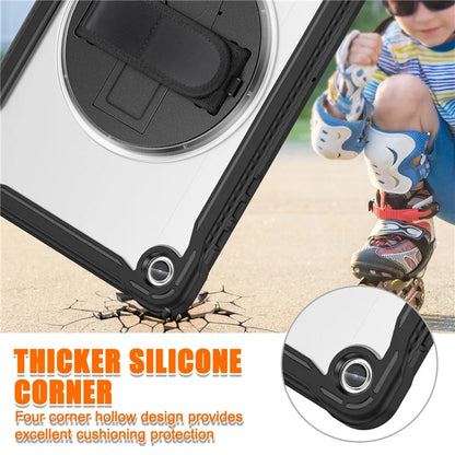 For Samsung Galaxy Tab A9+ Tablet Case PC+TPU Cover Rotary Kickstand Hand Strap