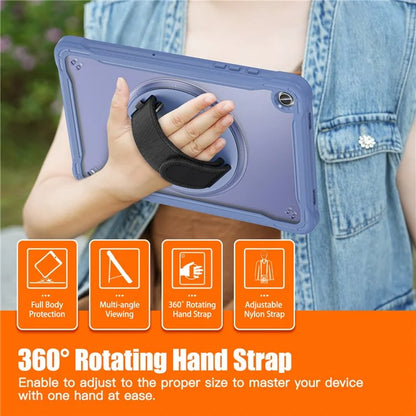 For Samsung Galaxy Tab A9+ Tablet Case PC+TPU Cover Rotary Kickstand Hand Strap