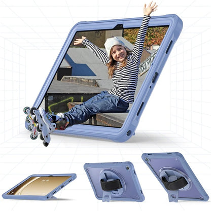 For Samsung Galaxy Tab A9+ Tablet Case PC+TPU Cover Rotary Kickstand Hand Strap