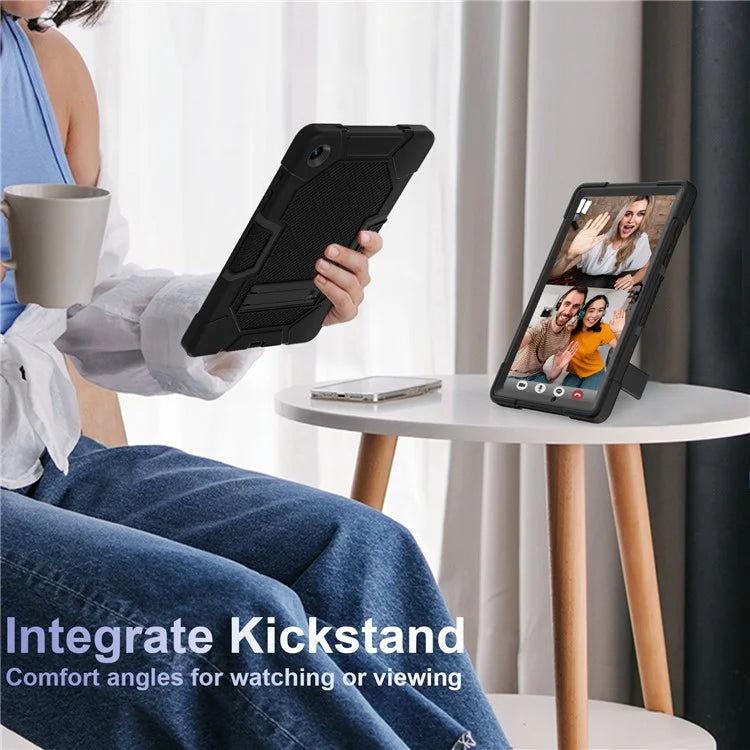 Robot B3 Series for Samsung Galaxy Tab A9+ Case Contrast Color PC+Silicone Kickstand Tablet Cover