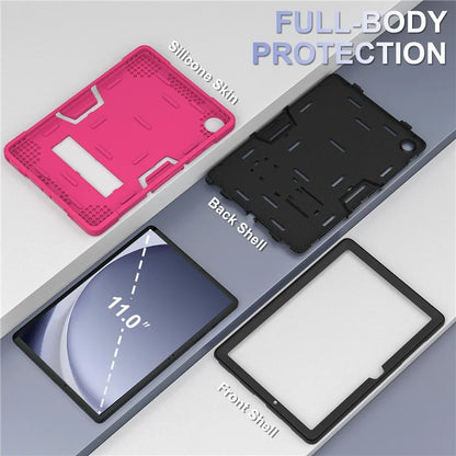 Robot B3 Series for Samsung Galaxy Tab A9+ Case Contrast Color PC+Silicone Kickstand Tablet Cover