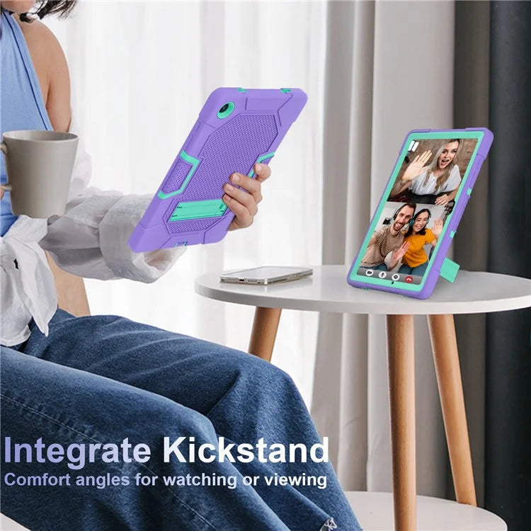 Robot B3 Series for Samsung Galaxy Tab A9+ Case Contrast Color PC+Silicone Kickstand Tablet Cover
