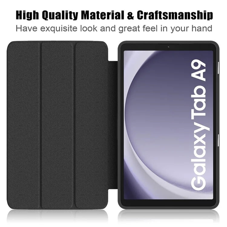 For Samsung Galaxy Tab A9 x115 Leather Tablet Case Pattern Printing Tri-fold Stand