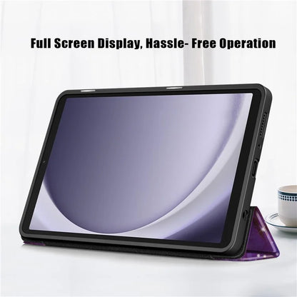 For Samsung Galaxy Tab A9 x115 Leather Tablet Case Pattern Printing Tri-fold Stand