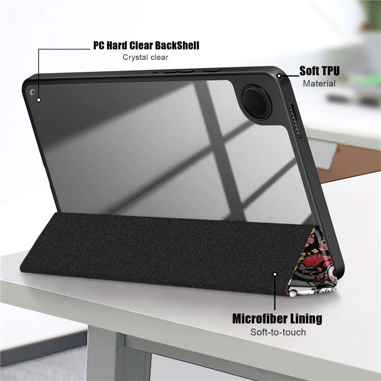 For Samsung Galaxy Tab A9 x115 Leather Tablet Case Pattern Printing Tri-fold Stand