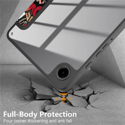 For Samsung Galaxy Tab A9 x115 Leather Tablet Case Pattern Printing Tri-fold Stand