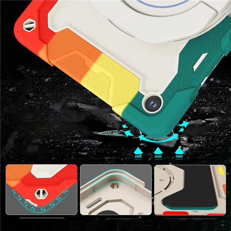 For Samsung Galaxy Tab A9+ Tablet Case Scratch-resistant Kickstand PC+Silicone Cover