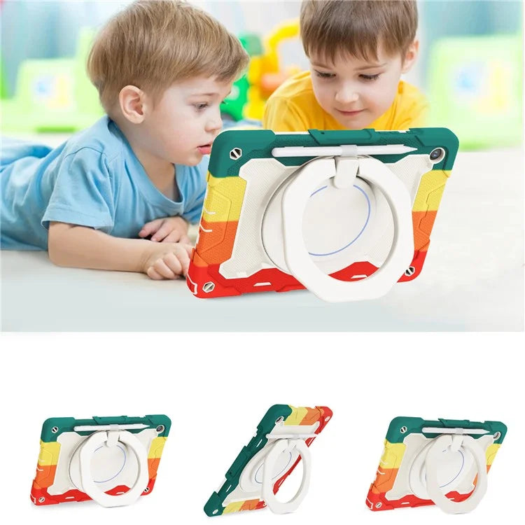 For Samsung Galaxy Tab A9+ Tablet Case Scratch-resistant Kickstand PC+Silicone Cover