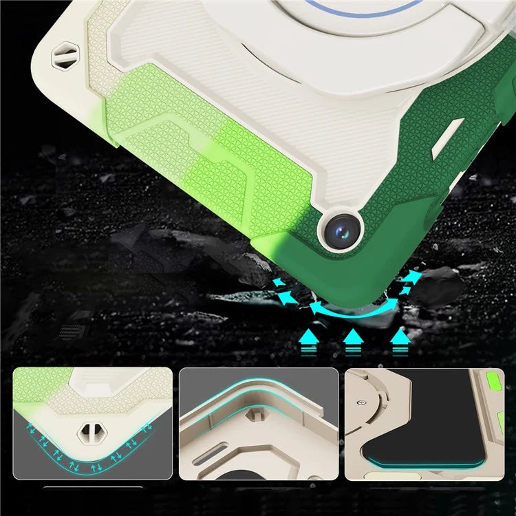 For Samsung Galaxy Tab A9+ Tablet Case Scratch-resistant Kickstand PC+Silicone Cover