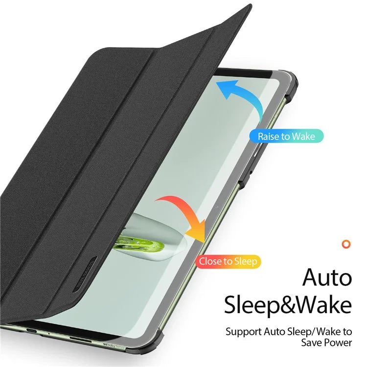 DUX DUCIS Domo Series for OnePlus Pad Go / Oppo Pad Air 2 / Pad Neo Leather Case Tri-fold Stand Smart Cover