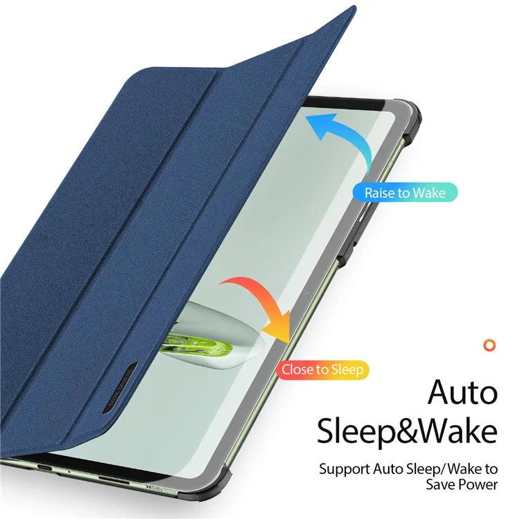 DUX DUCIS Domo Series for OnePlus Pad Go / Oppo Pad Air 2 / Pad Neo Leather Case Tri-fold Stand Smart Cover