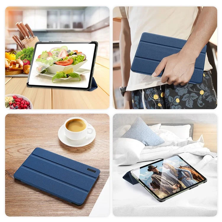 DUX DUCIS Domo Series for OnePlus Pad Go / Oppo Pad Air 2 / Pad Neo Leather Case Tri-fold Stand Smart Cover