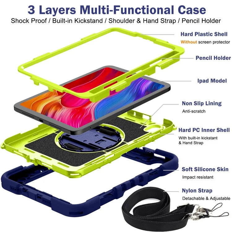 Hand Strap Kickstand for iPad mini (2021) Tablet Case with Shoulder Strap