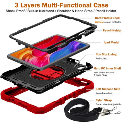 Hand Strap Kickstand for iPad mini (2021) Tablet Case with Shoulder Strap