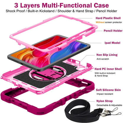 Hand Strap Kickstand for iPad mini (2021) Tablet Case with Shoulder Strap