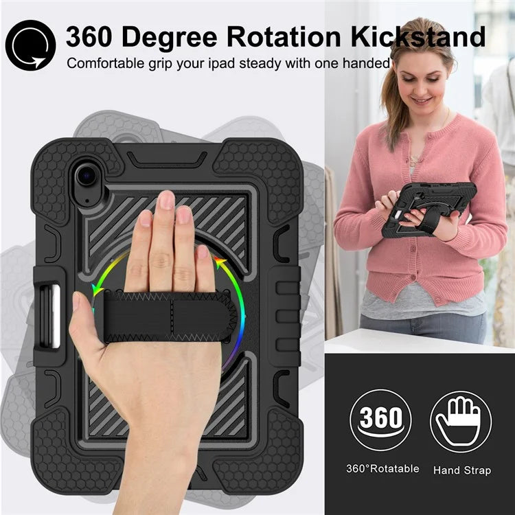 Hand Strap Kickstand for iPad mini (2021) Tablet Case with Shoulder Strap