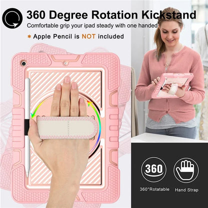 For iPad 9.7-inch (2017) / (2018) Tablet Case Anti-drop Kickstand Cover with Shoulder Strap